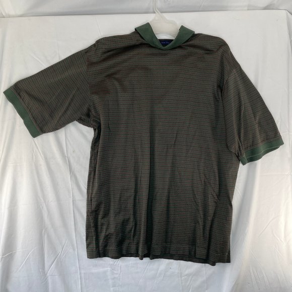 Men's Jeff Rose Polo Shirt Size XL Made in Italy Mercerized Cotton Green Red - Picture 6 of 6